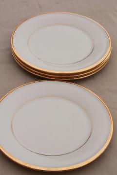 catalog photo of vintage Lenox Eternal gold band ivory china salad plates, mint condition