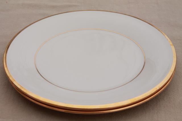 photo of vintage Lenox Eternal gold band ivory china salad plates, mint condition #5