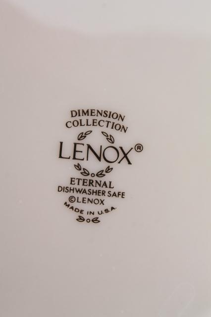 photo of vintage Lenox Eternal gold band ivory china salad plates, mint condition #6