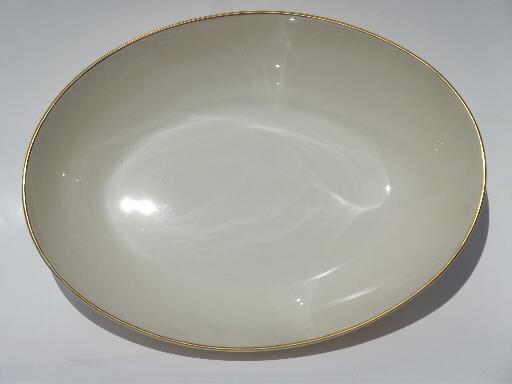 photo of vintage Lenox Olympia gold trim ivory china serving bowl, never used #2