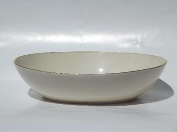 catalog photo of vintage Lenox Olympia gold trim ivory china serving bowl, never used