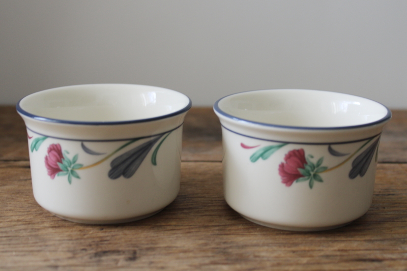 photo of vintage Lenox Poppies in Blue chinastone china ramekins or mini serving dishes  #1