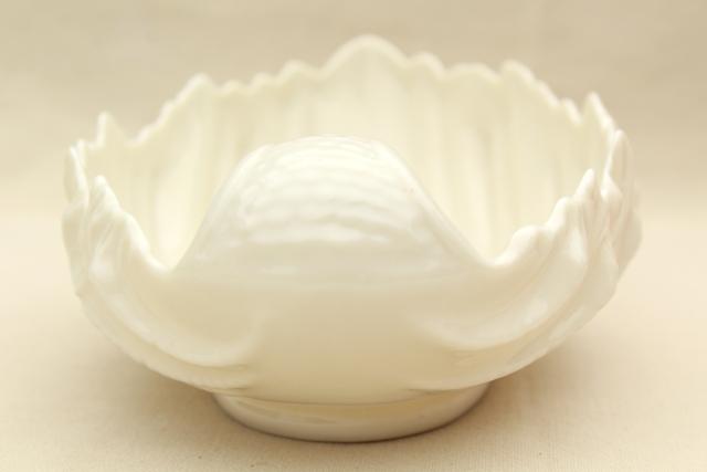 photo of vintage Lenox china bowl, old ivory shell shape, blowing leaf or seashell #8