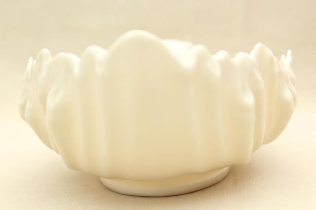 photo of vintage Lenox china bowl, old ivory shell shape, blowing leaf or seashell #9