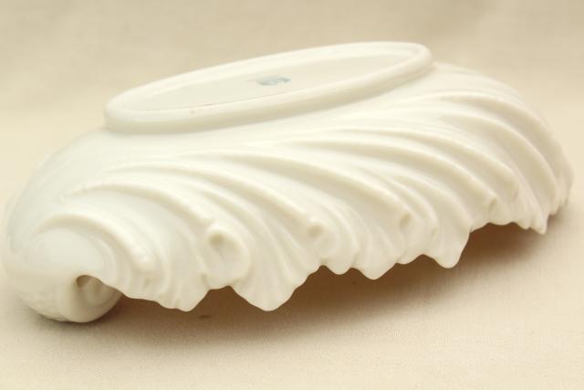 photo of vintage Lenox china bowl, old ivory shell shape, blowing leaf or seashell #10