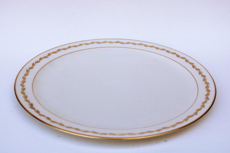 photo of vintage Lenox china cake or torte plate, golden wreath laurel on ivory porcelain  #1