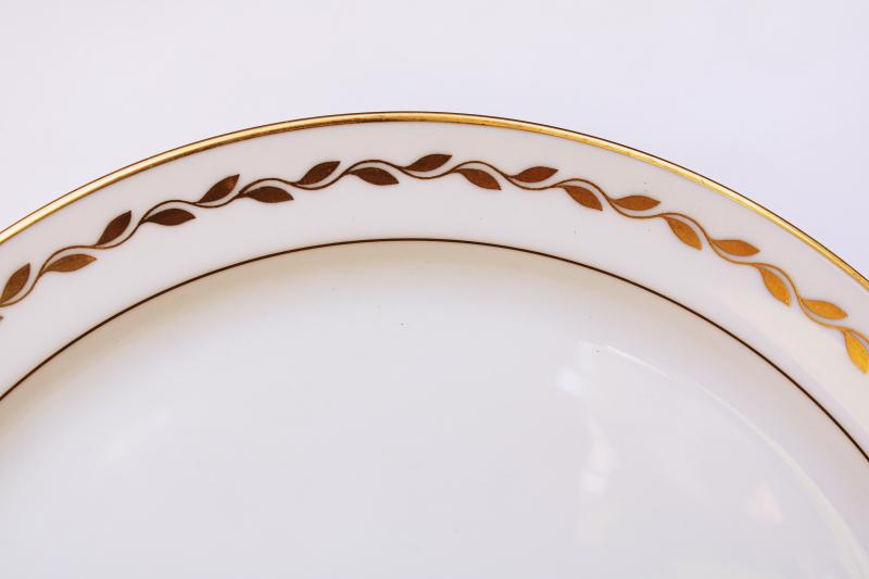 photo of vintage Lenox china cake or torte plate, golden wreath laurel on ivory porcelain  #3