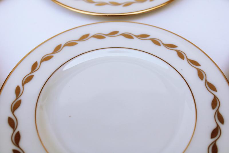 photo of vintage Lenox china golden wreath laurel on ivory, set of 6 bread & butter plates #2