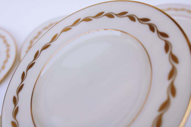 photo of vintage Lenox china golden wreath laurel on ivory, set of 6 bread & butter plates #4