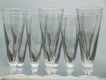 catalog photo of vintage Libbey glass pilsner beer glasses, set of 8 tall glasses