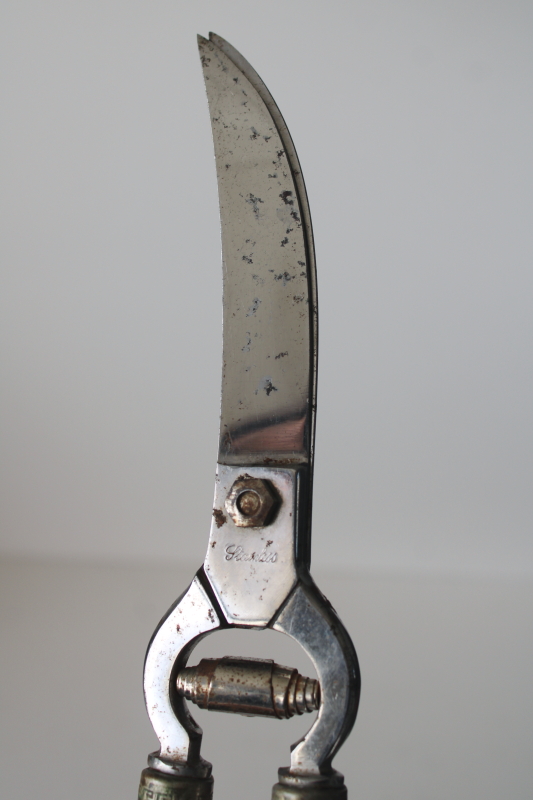 photo of vintage Lifetime Cutlery poultry shears, kitchen shears w/ antler handles  #4