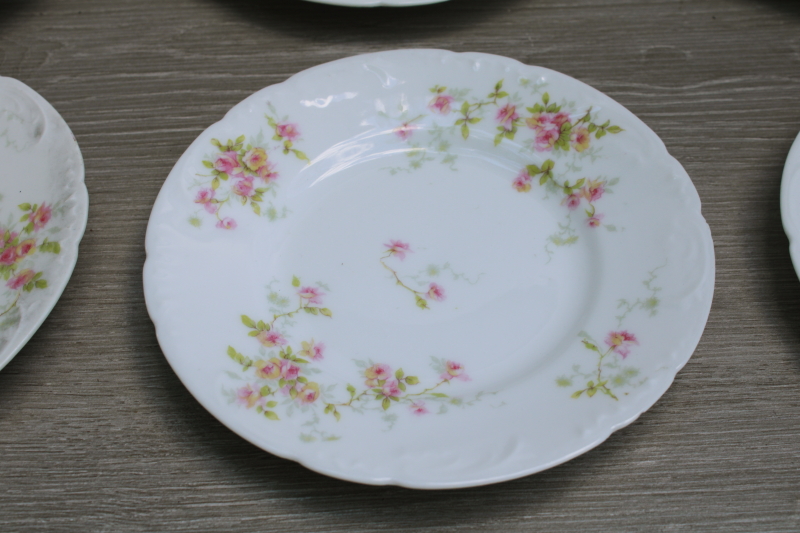 photo of vintage Limoges France china tiny bread & butter plates pink floral Theodore Haviland  #2