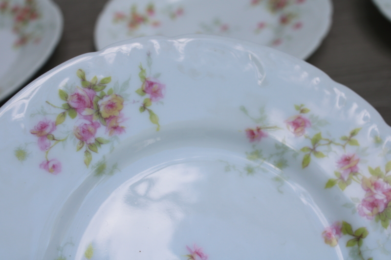 photo of vintage Limoges France china tiny bread & butter plates pink floral Theodore Haviland  #3