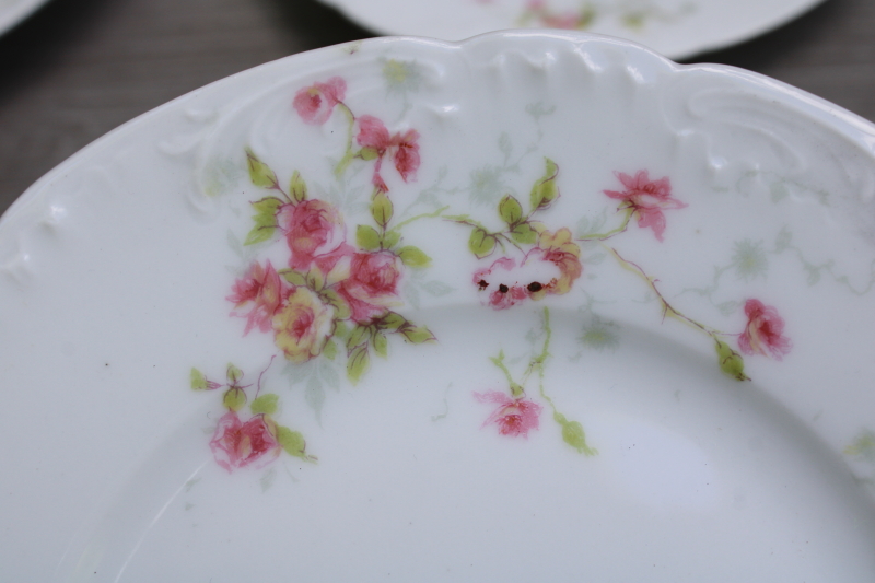 photo of vintage Limoges France china tiny bread & butter plates pink floral Theodore Haviland  #5