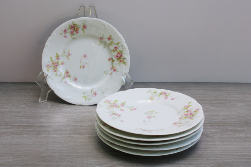 photo of vintage Limoges France china tiny bread & butter plates pink floral Theodore Haviland  #8