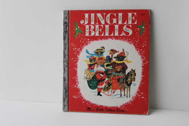 photo of vintage Little Golden Book Jingle Bells Christmas holiday JP Miller illustrations #1