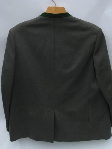 photo of vintage Lodenfrey men's grey/ green loden wool jacket, antler buttons #2