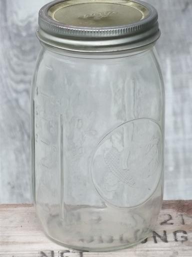 photo of vintage LongLife widemouth canning jar, Long Life glass mason jar #3