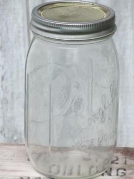 catalog photo of vintage LongLife widemouth canning jar, Long Life glass mason jar