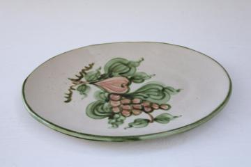 catalog photo of vintage Louisville pottery, Harvest pear hand painted stoneware platter, John B Taylor ceramics