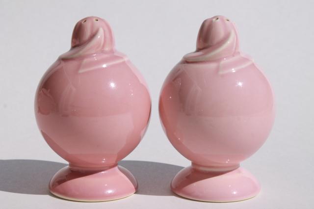 photo of vintage LuRay pastels pink casserole and S&P shakers set, Taylor Smith & Taylor #3