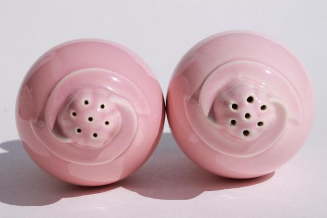 photo of vintage LuRay pastels pink casserole and S&P shakers set, Taylor Smith & Taylor #4