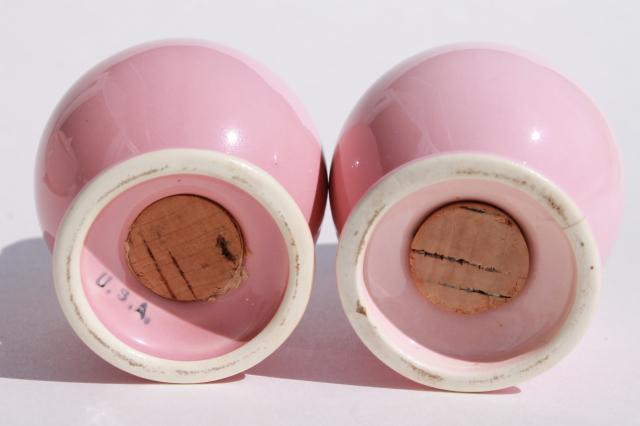 photo of vintage LuRay pastels pink casserole and S&P shakers set, Taylor Smith & Taylor #5