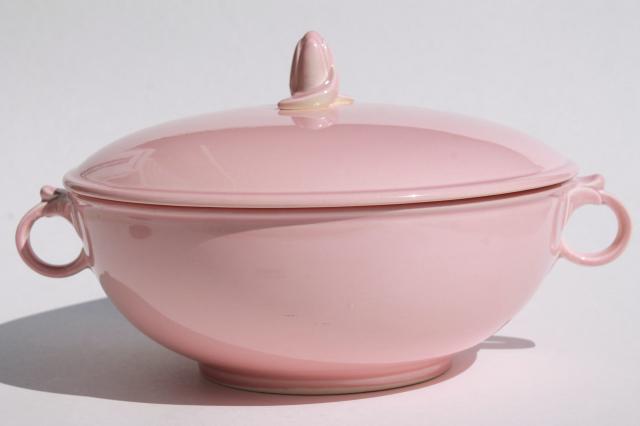 photo of vintage LuRay pastels pink casserole and S&P shakers set, Taylor Smith & Taylor #7