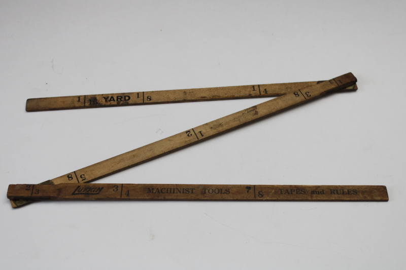 photo of vintage Lufkin rule folding ruler, antique wood measure tool, 36 long yardstick  #6