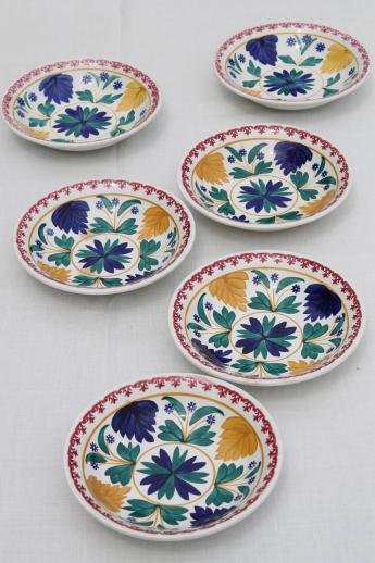 photo of vintage Maastricht Societe Ceramique pottery bowls, Holland gaudy dutch stick spatter china #1