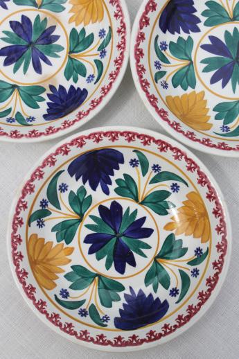 photo of vintage Maastricht Societe Ceramique pottery bowls, Holland gaudy dutch stick spatter china #3