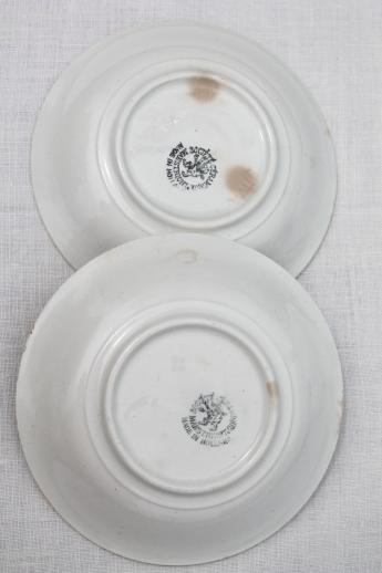 photo of vintage Maastricht Societe Ceramique pottery bowls, Holland gaudy dutch stick spatter china #4