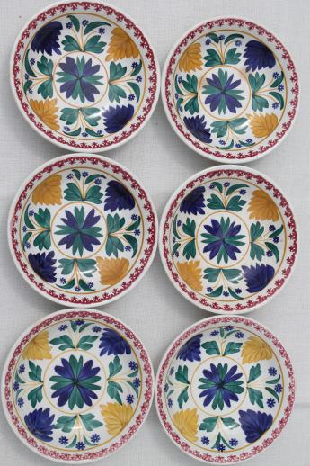 photo of vintage Maastricht Societe Ceramique pottery bowls, Holland gaudy dutch stick spatter china #5