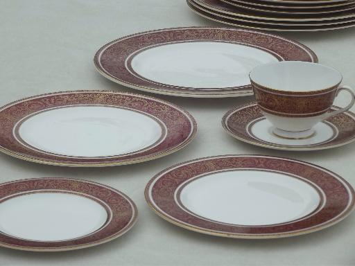 photo of vintage Made in England Royal Doulton Buckingham china place settings for 4  #3