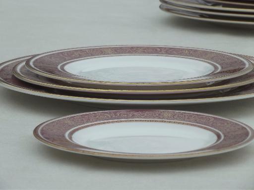 photo of vintage Made in England Royal Doulton Buckingham china place settings for 4  #5