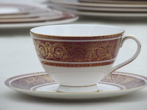 photo of vintage Made in England Royal Doulton Buckingham china place settings for 4  #6