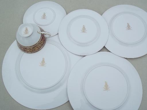 photo of vintage Made in England Royal Doulton Buckingham china place settings for 4  #7