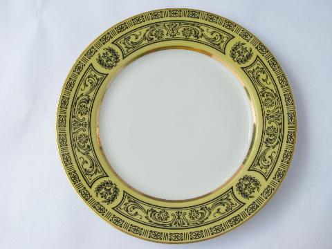 photo of vintage Made in Japan fine china, 8 Golden Damask bread & butter plates #2