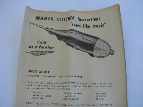 photo of vintage Magic Stitcher hand sewing awl / tailoring tool w/instructions #3