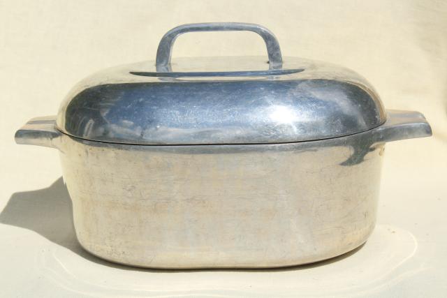 photo of vintage Magnalite Wagner Ware aluminum dutch oven / oval roaster, #4263 Roasterette #1