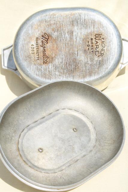 photo of vintage Magnalite Wagner Ware aluminum dutch oven / oval roaster, #4263 Roasterette #12