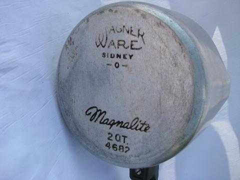 photo of vintage Magnalite aluminum cookware, Wagner Ware pots & pans set #8