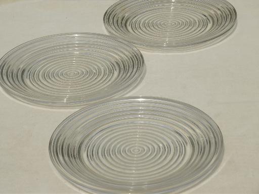 photo of vintage Manhattan / Park Avenue ribbed glass dinner plates, 10 #1