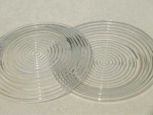 photo of vintage Manhattan / Park Avenue ribbed glass dinner plates, 10 #2