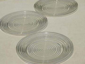 catalog photo of vintage Manhattan / Park Avenue ribbed glass dinner plates, 10