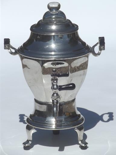 photo of vintage Manning-Bowman chrome coffee set, electric coffee pot samovar #6