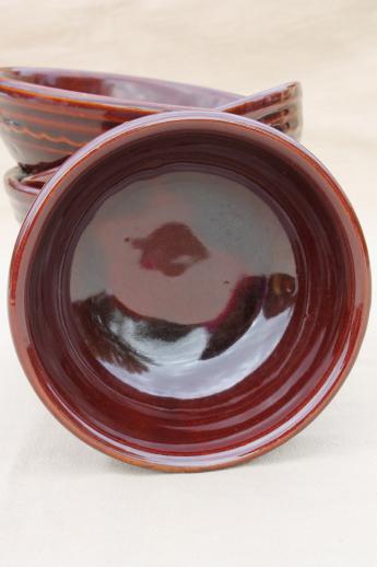 photo of vintage Marcrest daisy dot stoneware pottery soup or cereal bowls set of six #4