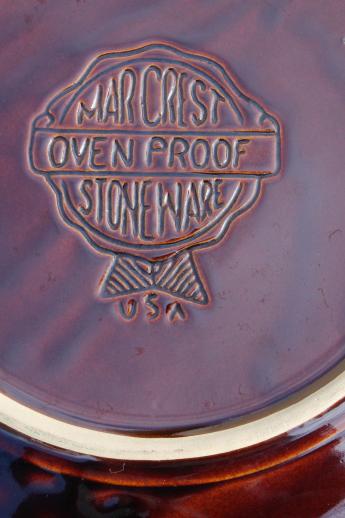 photo of vintage Marcrest daisy-dot brown stoneware pottery chop plate / serving platter #5