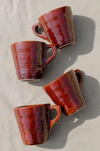 photo of vintage Marcrest stoneware daisy dot coffee cups, set of four mugs #3