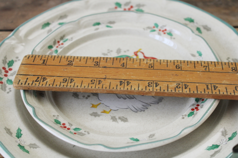 photo of vintage Marmalade Christmas goose pattern tiered tray plates, geese w/ red ribbons  #7